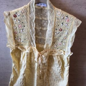 Cotton and lace top